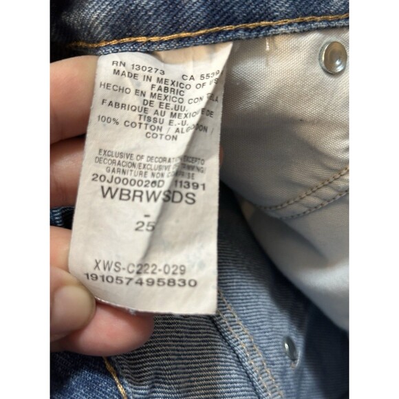 Wrangler Womens Size 25 High Waisted Cut Off Jean Shorts Reworked Vintage Look - Picture 8 of 9